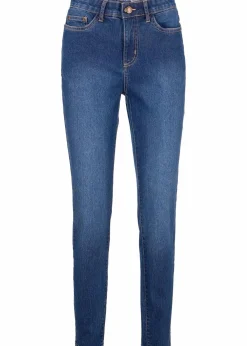 bonprix Jeans|Bekleidung·Shirts & Tops^Skinny Jeans Mid Waist, Stretch blau denim used