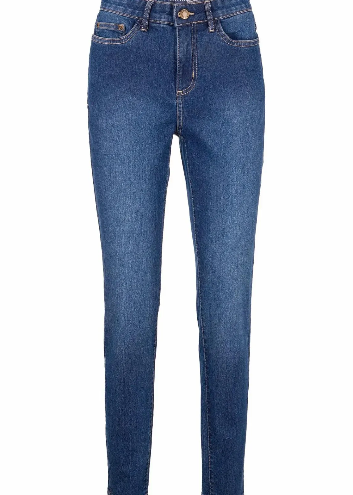 bonprix Jeans|Bekleidung·Shirts & Tops^Skinny Jeans Mid Waist, Stretch blau denim used