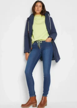 bonprix Jeans|Bekleidung·Shirts & Tops^Skinny Jeans Mid Waist, Stretch blau denim used