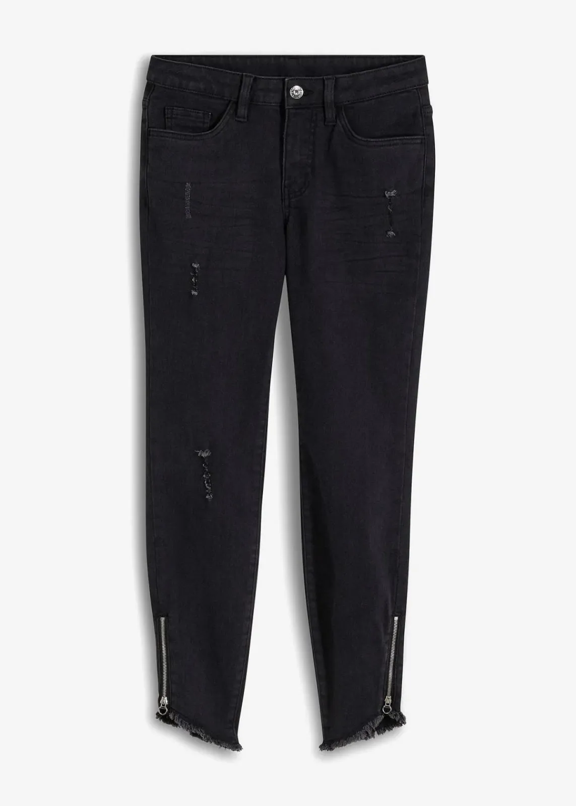 bonprix Bekleidung·Shirts & Tops|Jeans^Skinny Jeans, Mid Waist, Stretch schwarz denim