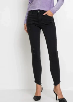 bonprix Bekleidung·Shirts & Tops|Jeans^Skinny Jeans, Mid Waist, Stretch schwarz denim