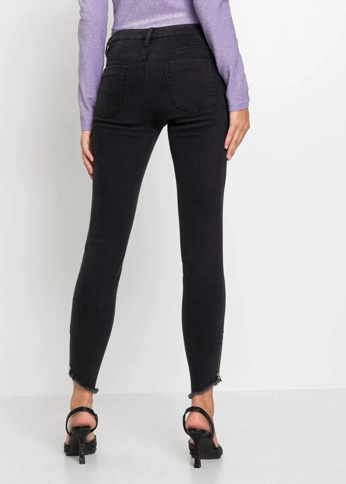 bonprix Bekleidung·Shirts & Tops|Jeans^Skinny Jeans, Mid Waist, Stretch schwarz denim