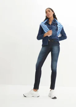 bonprix Jeans|Kurzgrößen^Skinny Jeans Mid Waist, Stretch dunkelblau used