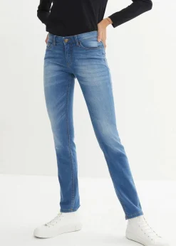 bonprix Jeans|Kurzgrößen^Skinny Jeans Mid Waist, Stretch blau used