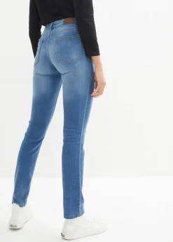 bonprix Jeans|Kurzgrößen^Skinny Jeans Mid Waist, Stretch blau used