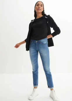 bonprix Jeans|Kurzgrößen^Skinny Jeans Mid Waist, Stretch blau used