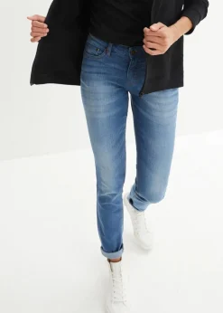 bonprix Jeans|Kurzgrößen^Skinny Jeans Mid Waist, Stretch blau used