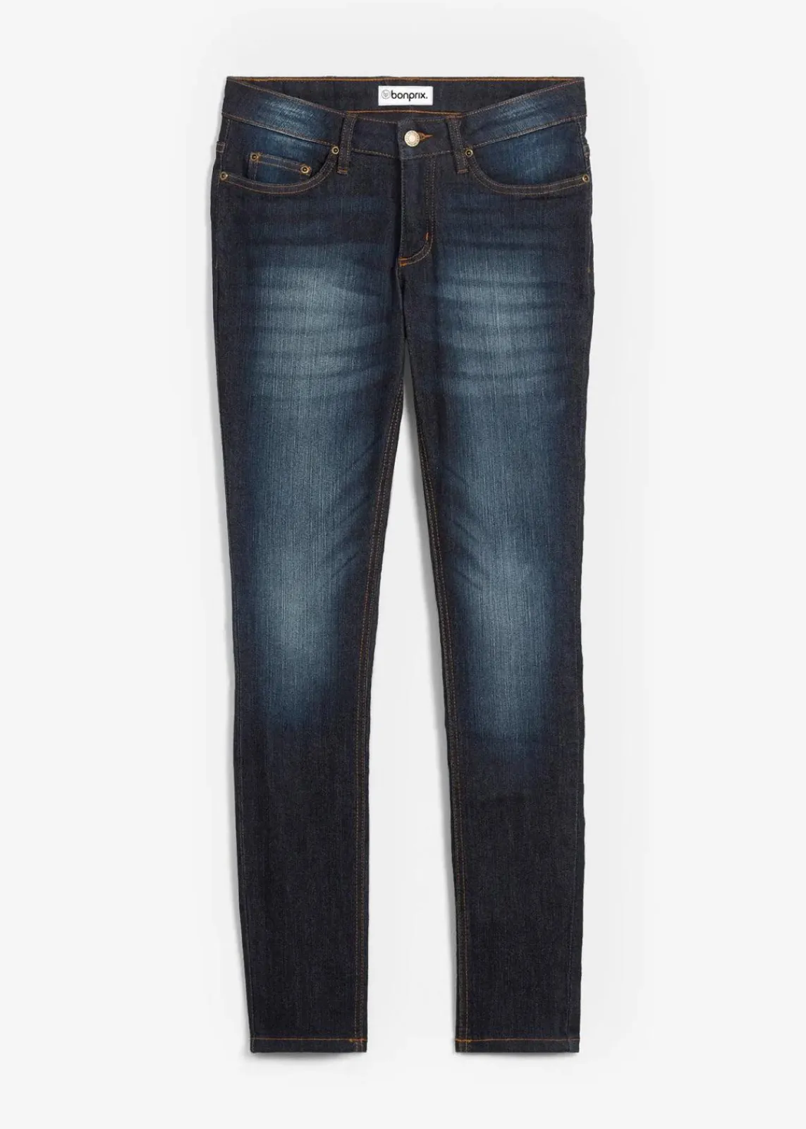 bonprix Kurzgrößen|Bekleidung·Shirts & Tops^Skinny Jeans Mid Waist, Stretch dunkelblau used