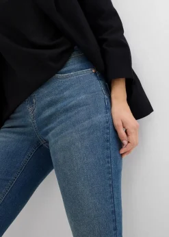 bonprix Jeans|Bekleidung·Shirts & Tops^Skinny Jeans Mid Waist, Stretch blau denim used