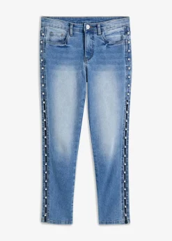 bonprix Bekleidung·Shirts & Tops|Jeans^Skinny Jeans Mid Waist, Stretch blau denim