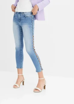 bonprix Bekleidung·Shirts & Tops|Jeans^Skinny Jeans Mid Waist, Stretch blau denim