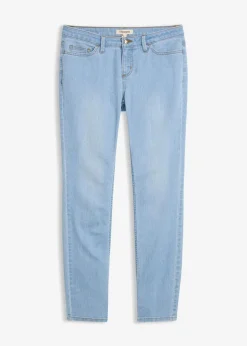 bonprix Jeans|Kurzgrößen^Skinny Jeans Mid Waist, Stretch hellblau used