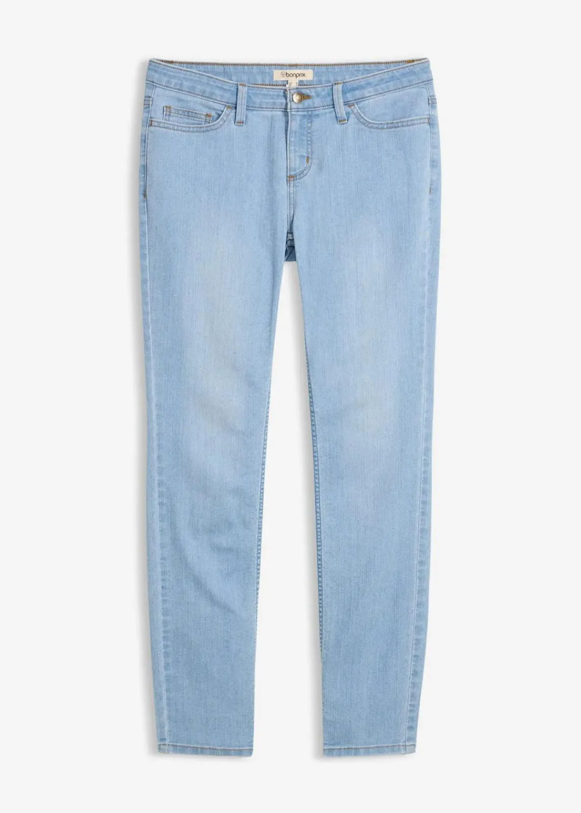 bonprix Jeans|Kurzgrößen^Skinny Jeans Mid Waist, Stretch hellblau used