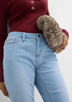 bonprix Jeans|Kurzgrößen^Skinny Jeans Mid Waist, Stretch hellblau used