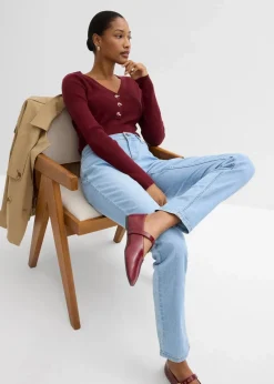 bonprix Jeans|Kurzgrößen^Skinny Jeans Mid Waist, Stretch hellblau used
