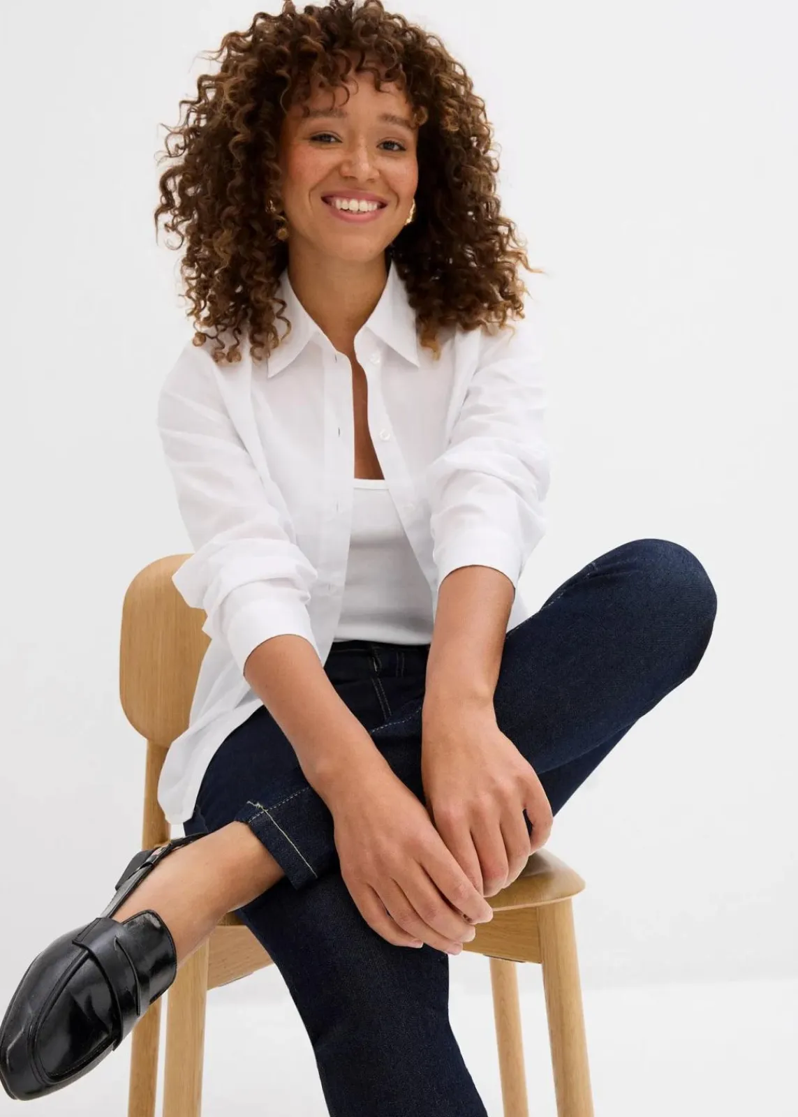 bonprix Jeans|Bekleidung·Shirts & Tops^Skinny Jeans Mid Waist, Stretch tiefblau denim ungewaschen