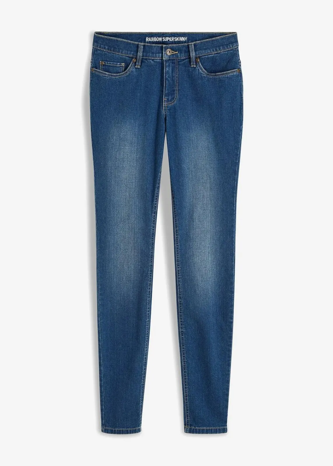 bonprix Bekleidung·Shirts & Tops|Jeans^Skinny Jeans Mid Waist, Stretch blau denim