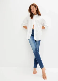 bonprix Bekleidung·Shirts & Tops|Jeans^Skinny Jeans Mid Waist, Stretch blau denim