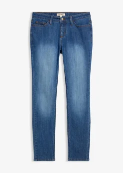bonprix Jeans|Kurzgrößen^Skinny Jeans Mid Waist, Stretch blau used