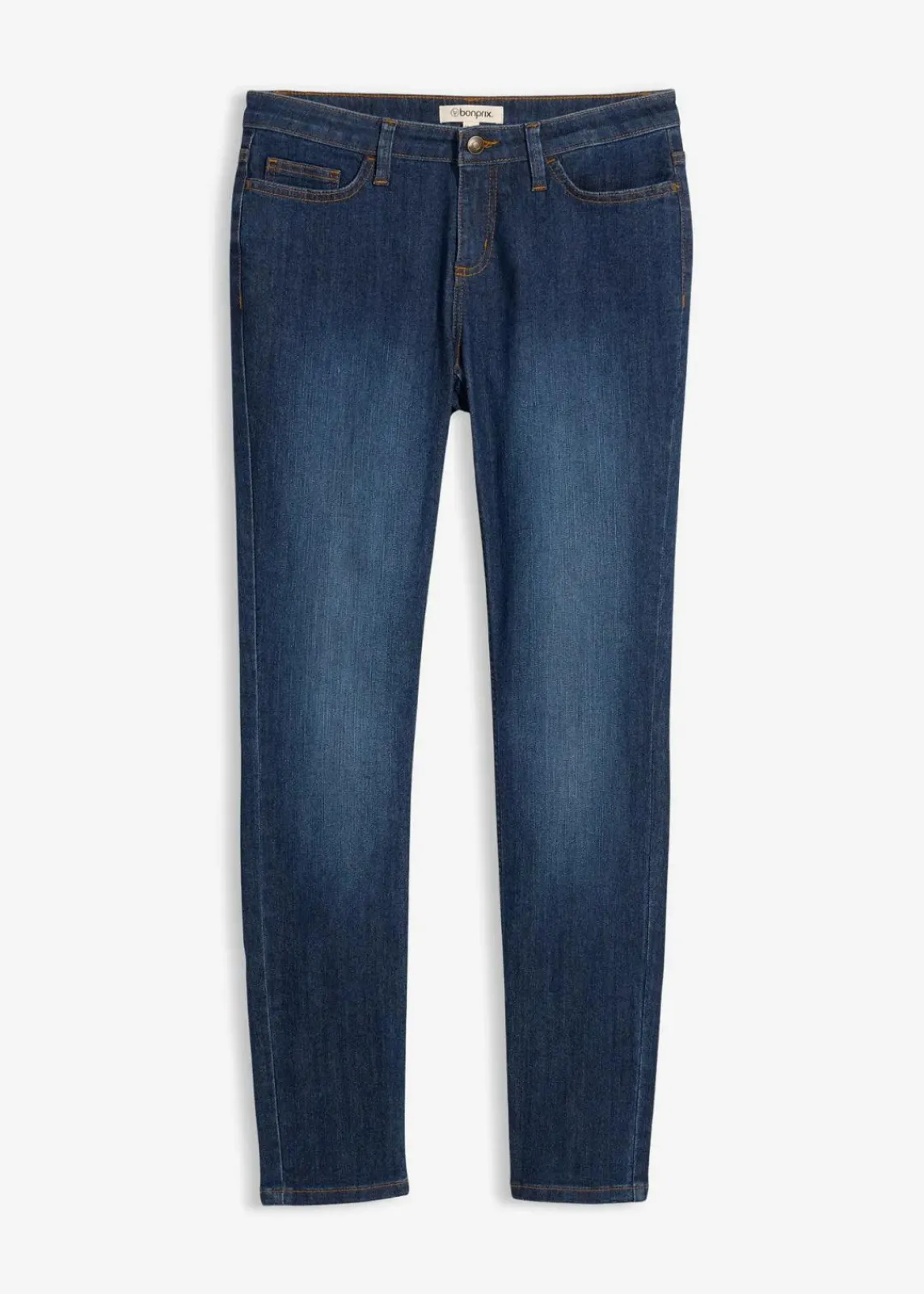 bonprix Kurzgrößen|Bekleidung·Shirts & Tops^Skinny Jeans Mid Waist, Stretch dunkelblau used