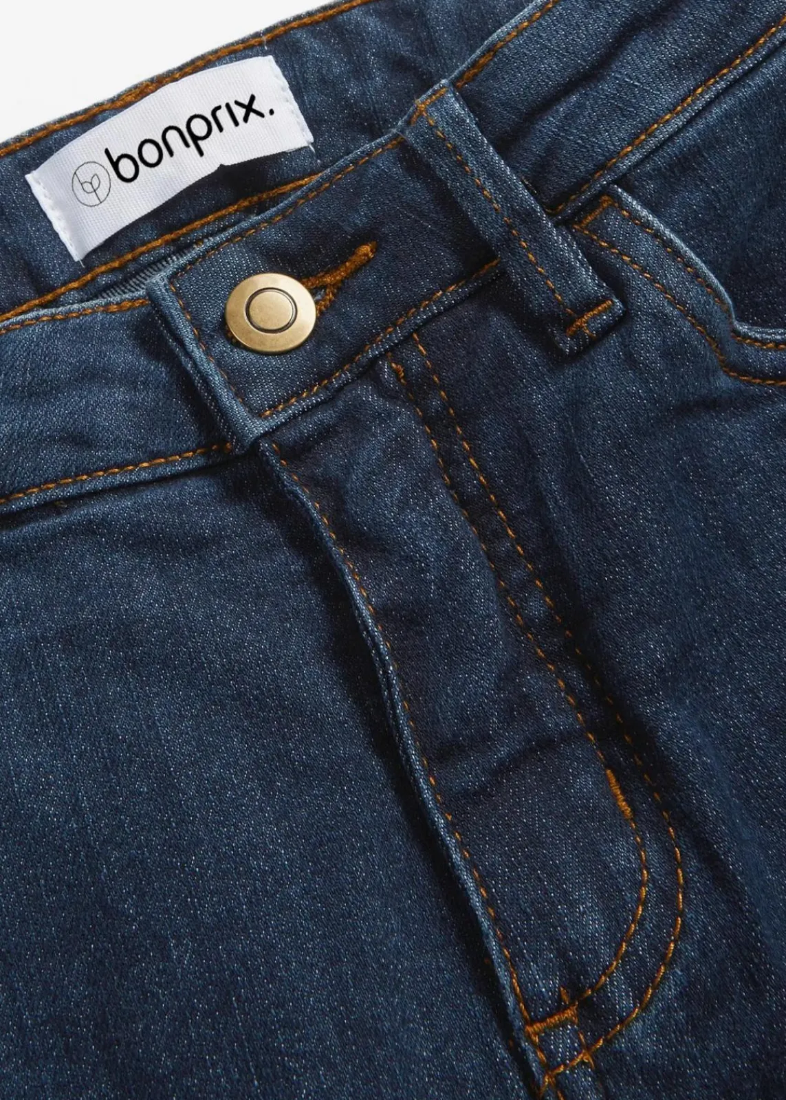 bonprix Kurzgrößen|Bekleidung·Shirts & Tops^Skinny Jeans Mid Waist, Stretch dunkelblau used