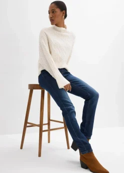 bonprix Kurzgrößen|Bekleidung·Shirts & Tops^Skinny Jeans Mid Waist, Stretch dunkelblau used