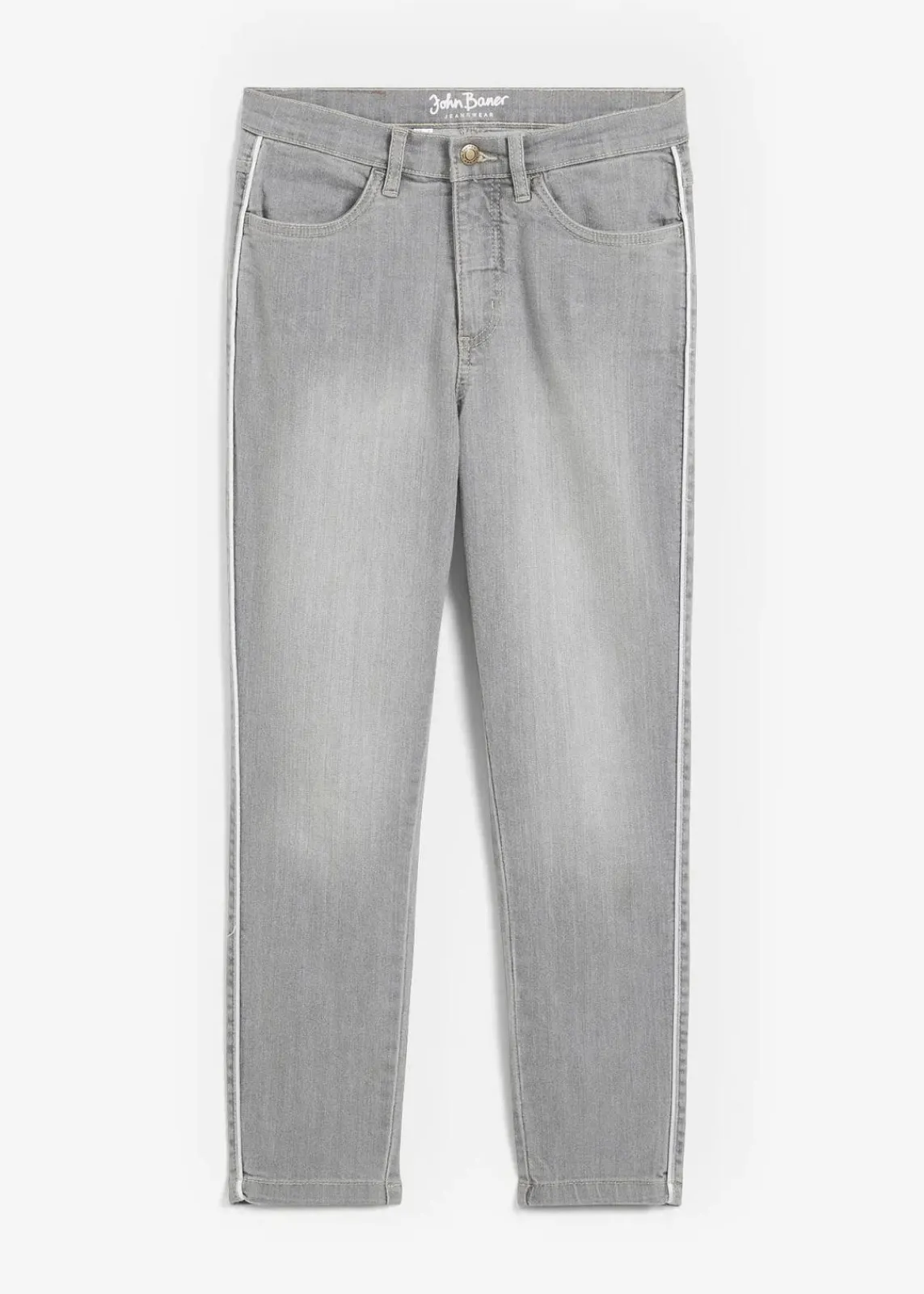 bonprix Kurzgrößen|Bekleidung·Shirts & Tops^Skinny-Jeans High Waist, 7/8 Komfort-Stretch hellgrau denim