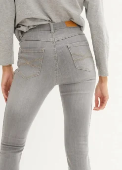 bonprix Kurzgrößen|Bekleidung·Shirts & Tops^Skinny-Jeans High Waist, 7/8 Komfort-Stretch hellgrau denim