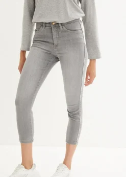 bonprix Jeans|Kurzgrößen^Skinny-Jeans High Waist, 7/8 Komfort-Stretch hellgrau denim