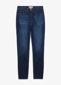 bonprix Bekleidung·Shirts & Tops|Jeans^Skinny-Jeans High Waist, Cropped dunkelblau denim used