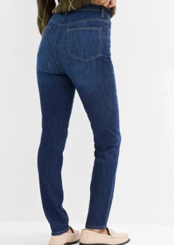 bonprix Bekleidung·Shirts & Tops|Jeans^Skinny-Jeans High Waist, Cropped dunkelblau denim used