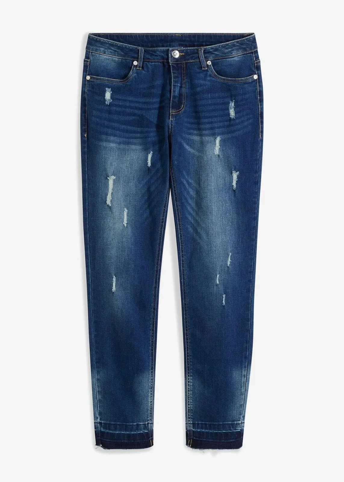bonprix Jeans^Skinny-Jeans Low Waist, cropped blau denim
