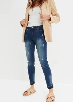 bonprix Jeans^Skinny-Jeans Low Waist, cropped blau denim