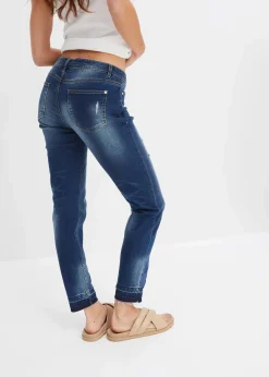 bonprix Jeans^Skinny-Jeans Low Waist, cropped blau denim