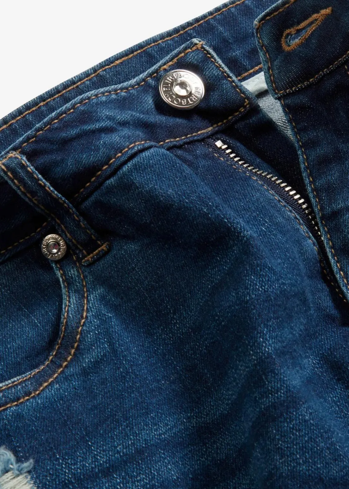 bonprix Jeans^Skinny-Jeans Low Waist, cropped blau denim