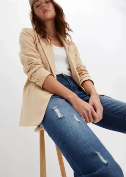 bonprix Jeans^Skinny-Jeans Low Waist, cropped blau denim
