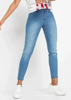 bonprix Bekleidung·Shirts & Tops|Jeans^Skinny-Jeans, Mid Waist, cropped hellblau denim