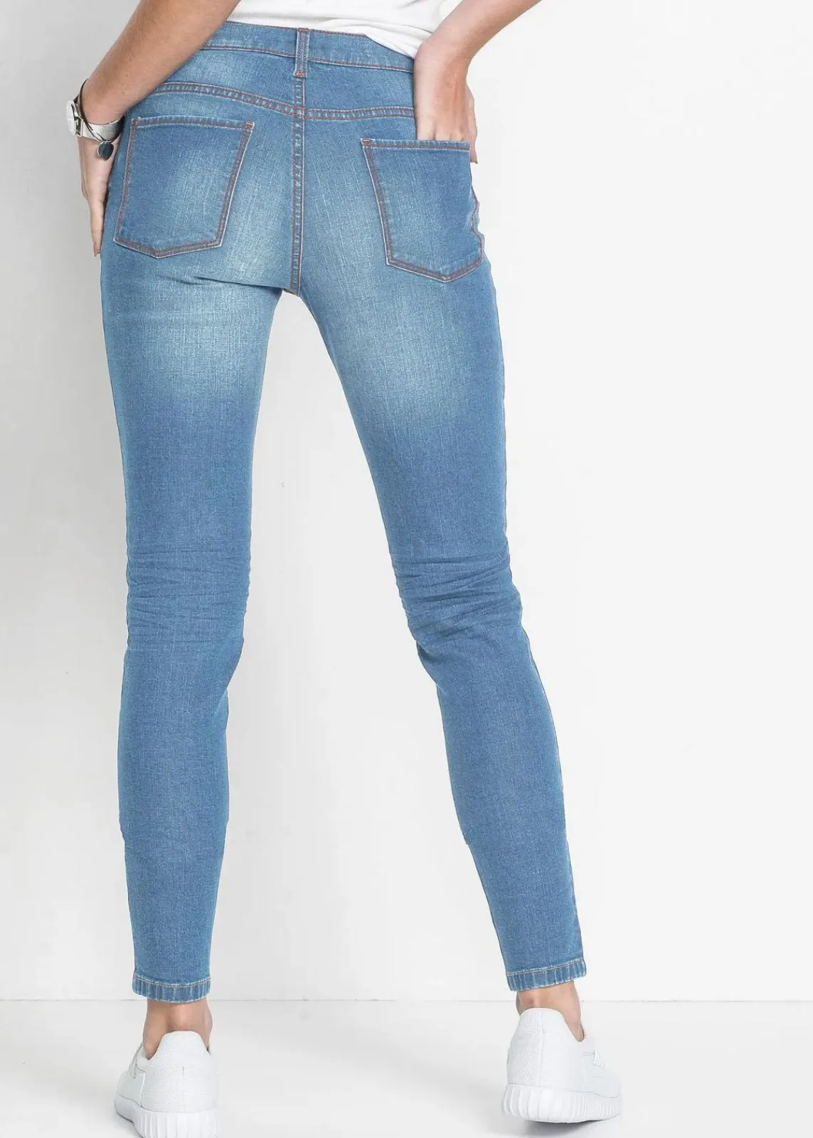 bonprix Bekleidung·Shirts & Tops|Jeans^Skinny-Jeans, Mid Waist, cropped hellblau denim