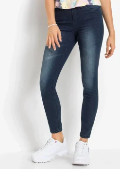 bonprix Jeans|Bekleidung·Shirts & Tops^Skinny-Jeans, Mid Waist, cropped dunkelblau denim