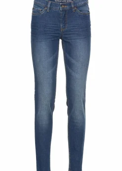 bonprix Jeans|Bekleidung·Shirts & Tops^Skinny-Jeans, Mid Waist, cropped blau denim