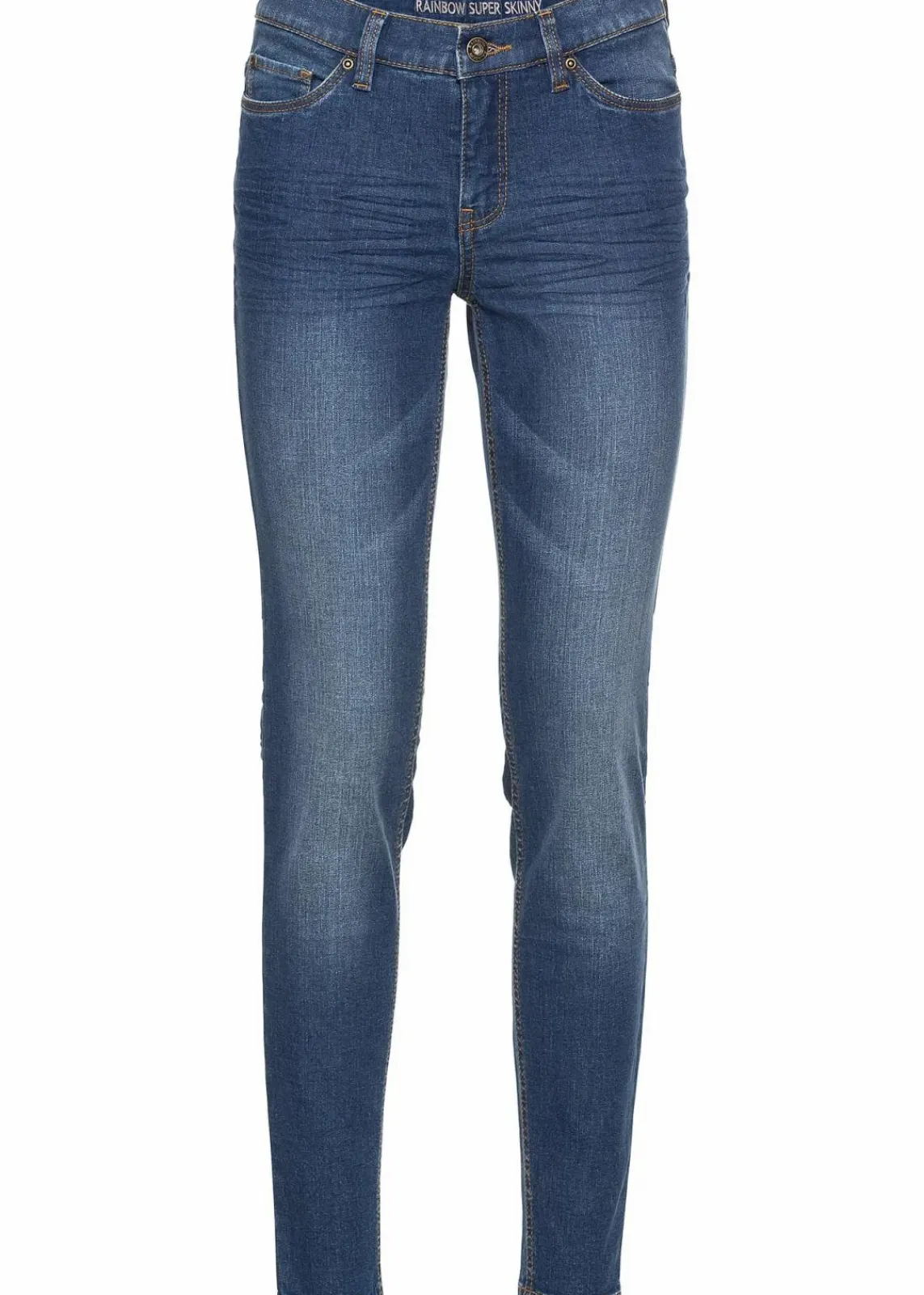 bonprix Jeans|Bekleidung·Shirts & Tops^Skinny-Jeans, Mid Waist, cropped blau denim
