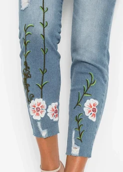 bonprix Jeans^Skinny-Jeans Mid Waist, Stretch hellblau denim