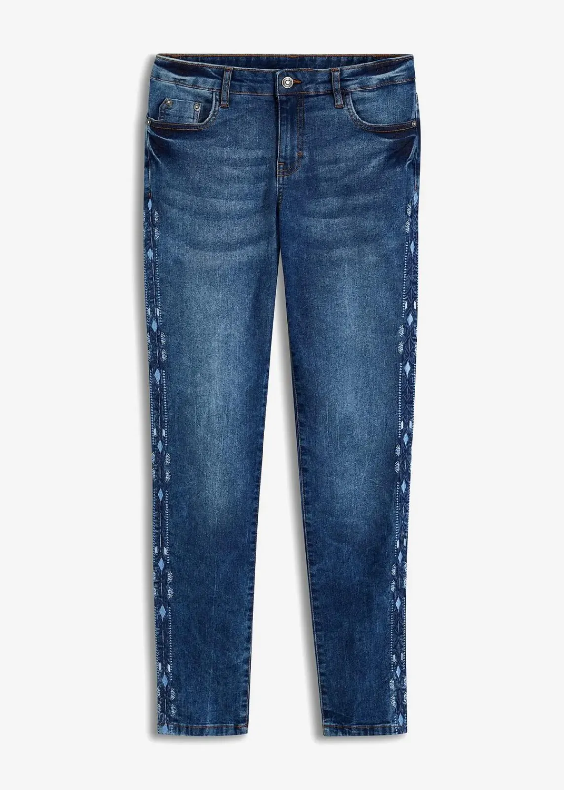 bonprix Bekleidung·Shirts & Tops|Jeans^Skinny-Jeans Mid Waist, Stretch blau denim