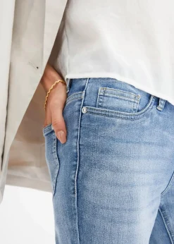 bonprix Bekleidung·Shirts & Tops|Jeans^Skinny-Jeans mit Spitze blau denim