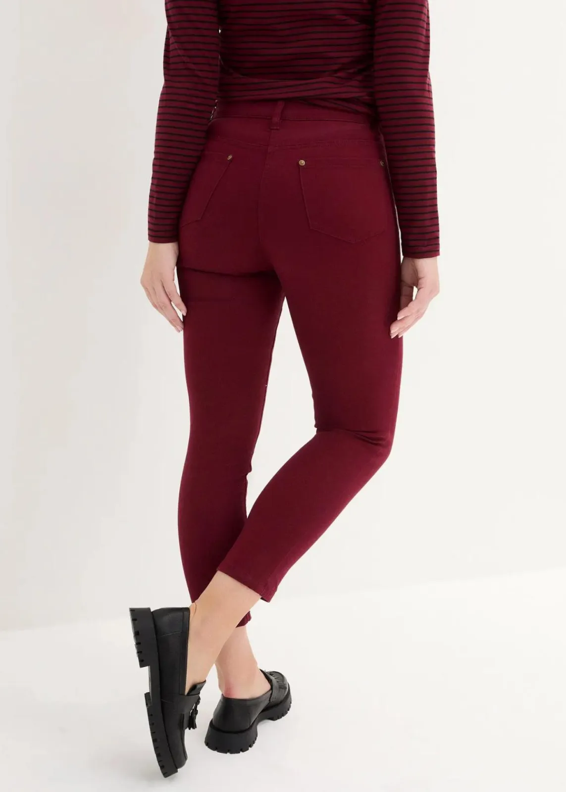 bonprix Bekleidung·Kleider^Slim Fit 7/8-Hose, High Waist ahornrot
