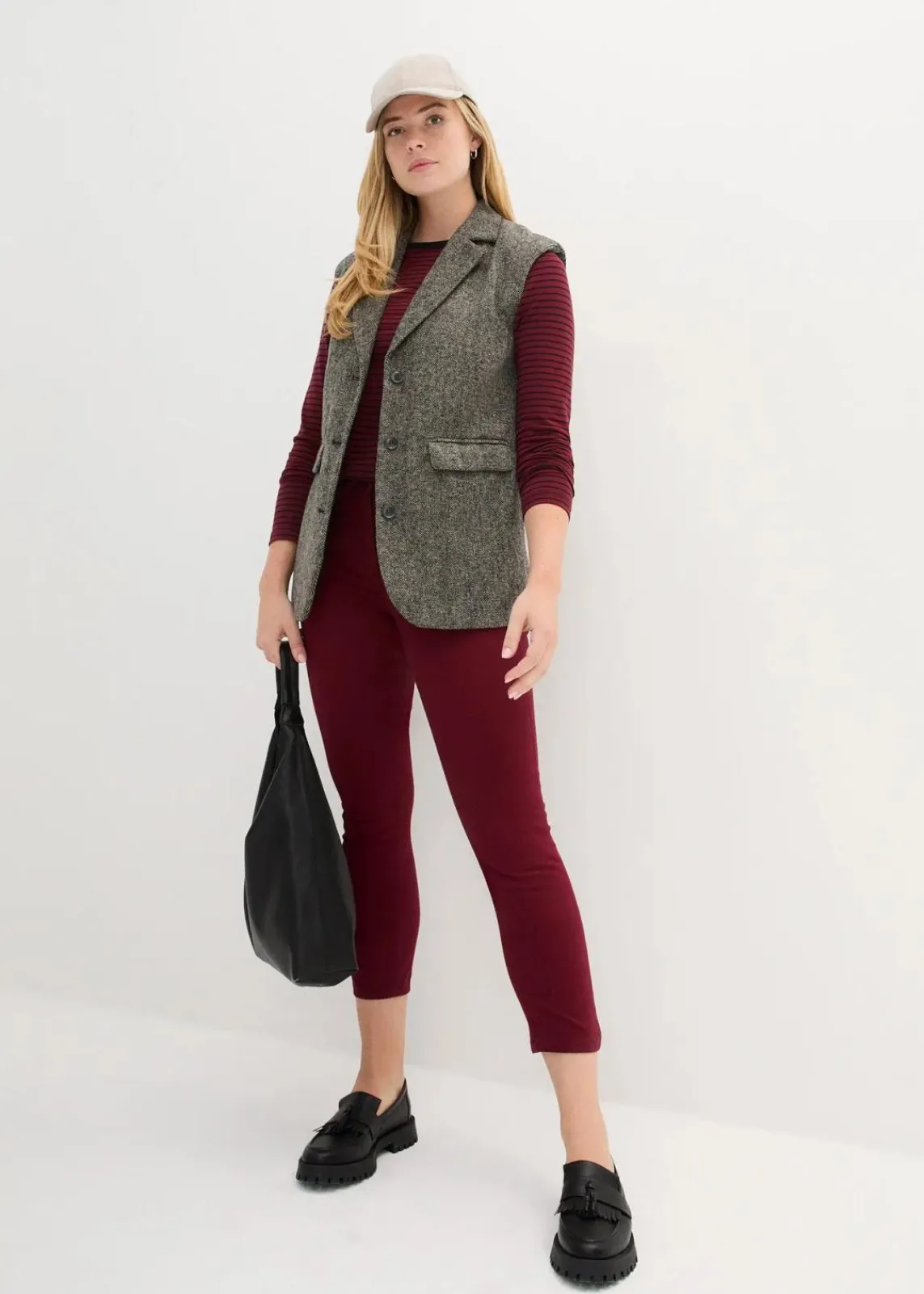 bonprix Bekleidung·Kleider^Slim Fit 7/8-Hose, High Waist ahornrot