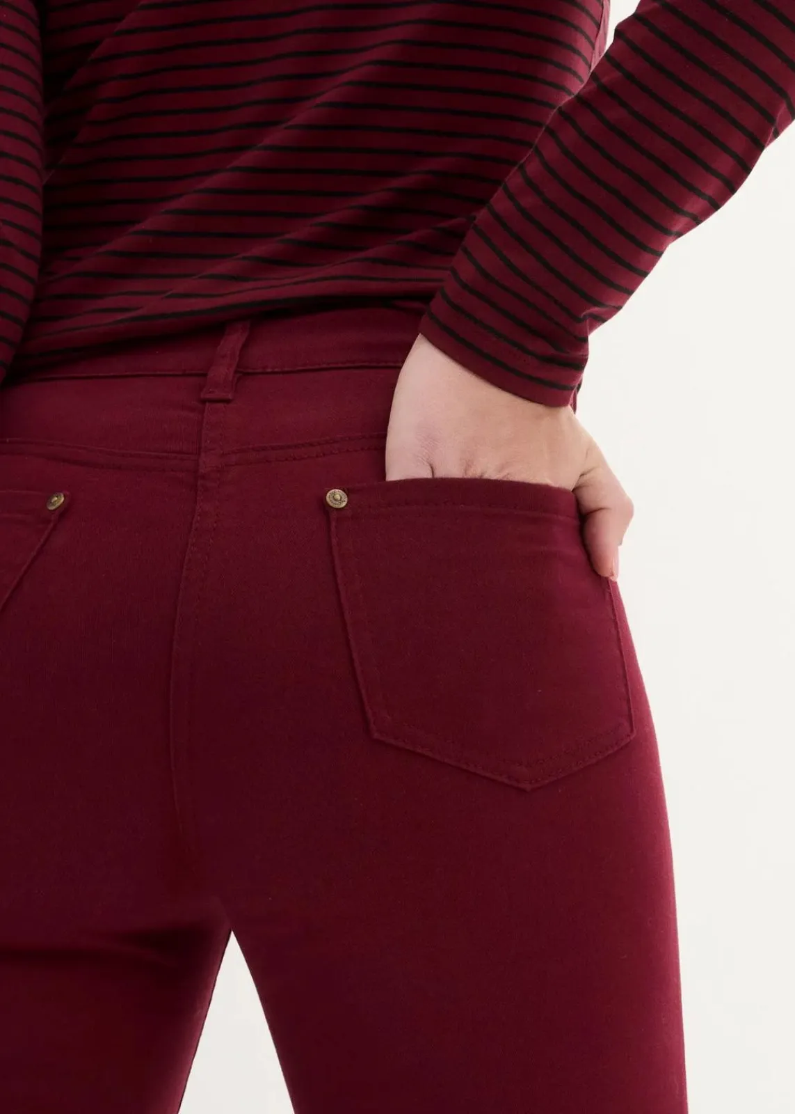 bonprix Bekleidung·Kleider^Slim Fit 7/8-Hose, High Waist ahornrot