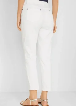 bonprix Bekleidung·Kleider^Slim Fit 7/8-Hose, High Waist weiß