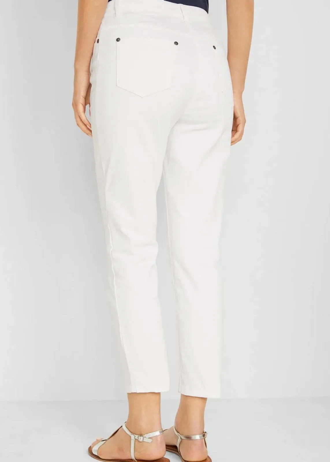 bonprix Bekleidung·Kleider^Slim Fit 7/8-Hose, High Waist weiß