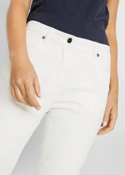 bonprix Bekleidung·Kleider^Slim Fit 7/8-Hose, High Waist weiß